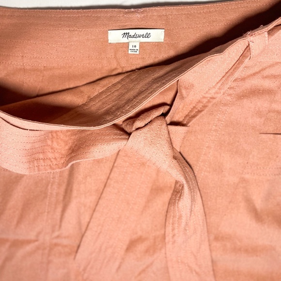 🩷MADEWELL - light pink mini skirt 100% silk asymmetrical front  skirt - size 10 - Picture 3 of 10